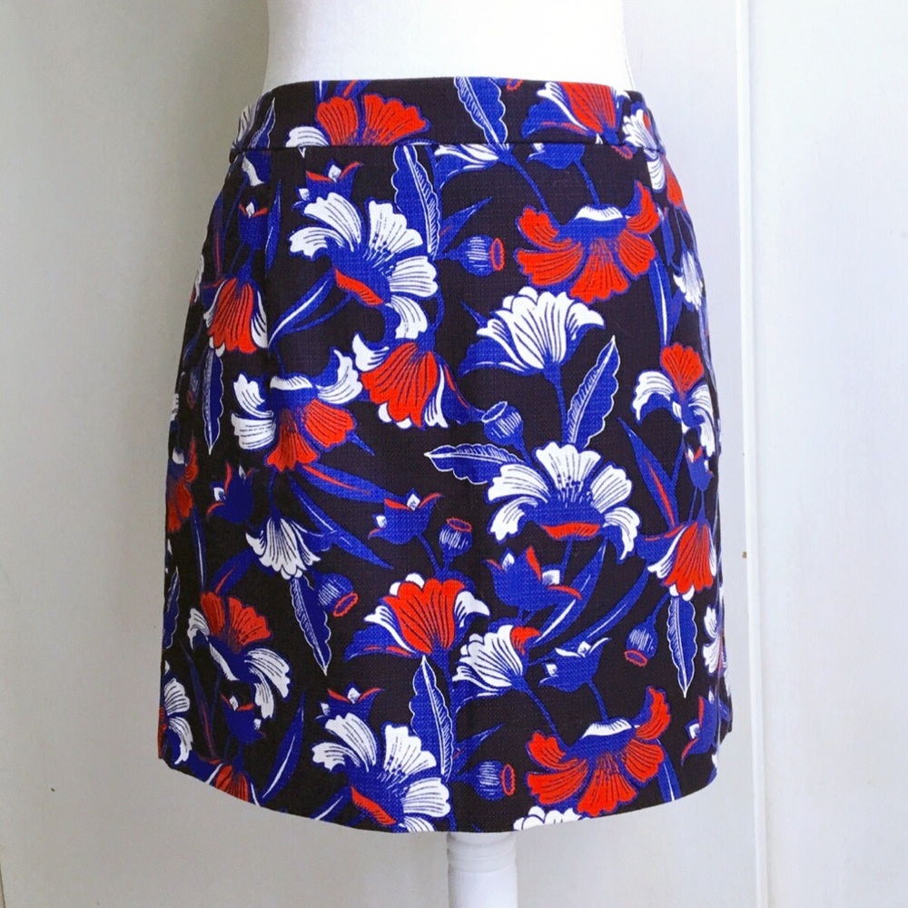 j crew floral mini skirt / nwot